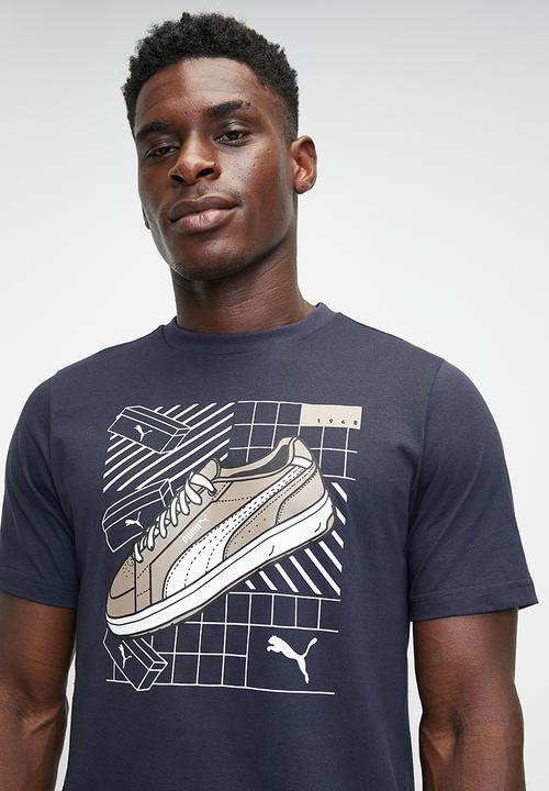 PUMA - Graphics sneaker tee m - new navy