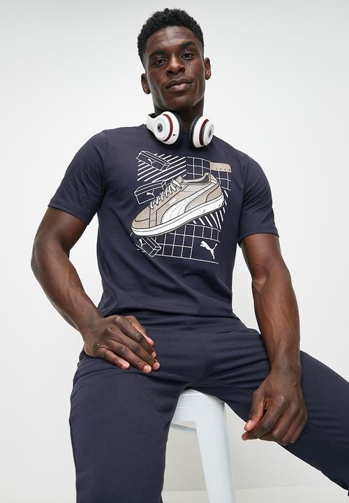 PUMA - Graphics sneaker tee m - new navy