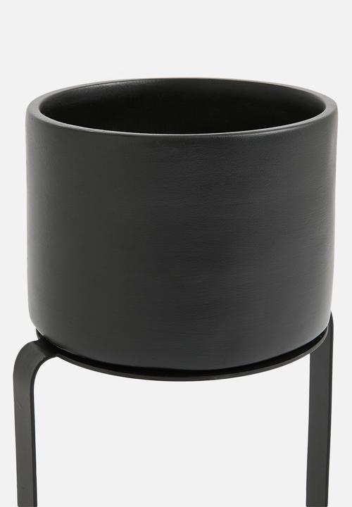 Native Decor - Pedestal planter - black