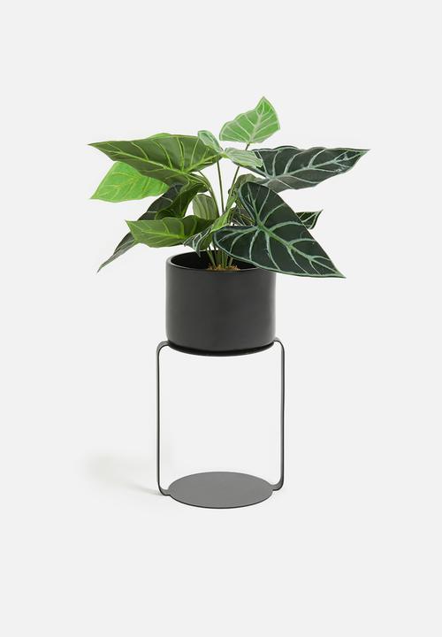 Native Decor - Pedestal planter - black