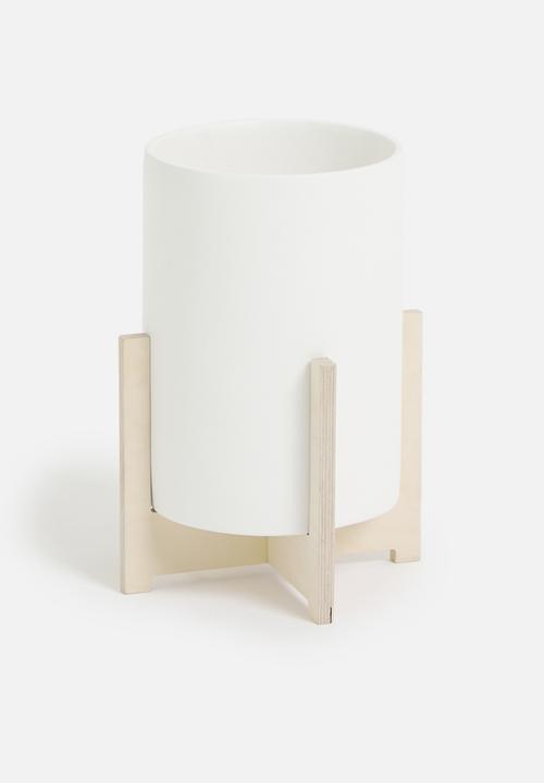Native Decor - Congo planter - natural & white