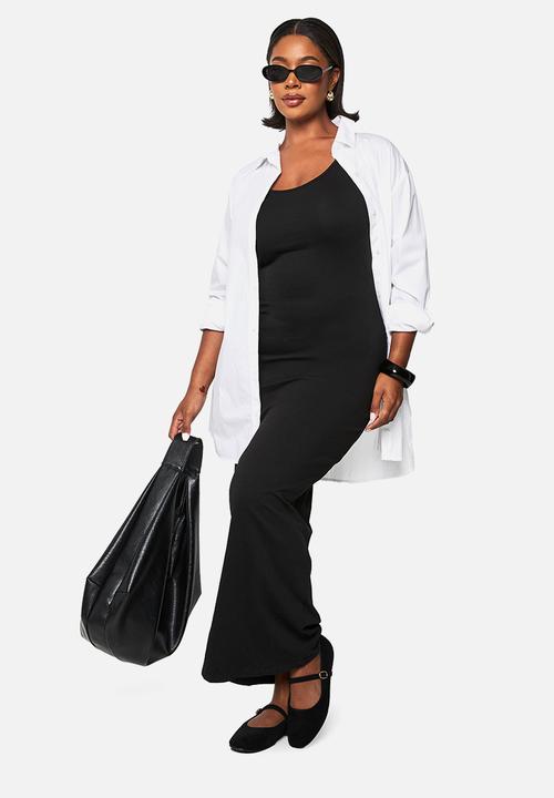 boohoo - Basic scoop neck maxi dress - black