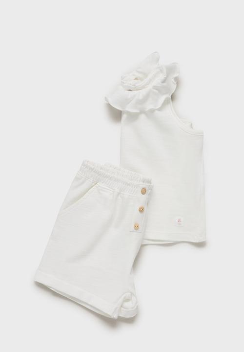 MANGO - Shorts blue - natural