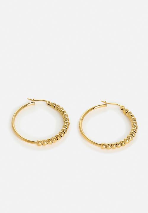 Zoe on Trend - Trend Hoop Studded Earring - gold