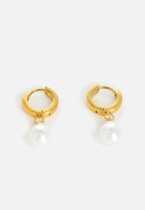 Zoe on Trend - Classic Hoop and Pearl Drop Earrings - gold & silver