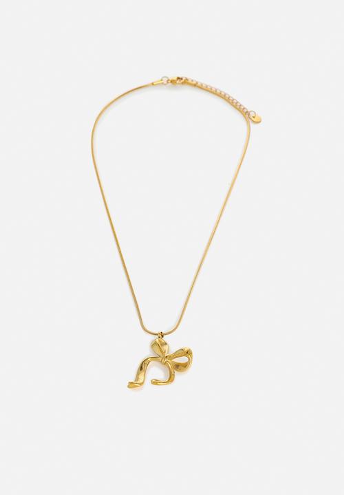 Zoe on Trend - Pretty Bow Necklace-gold