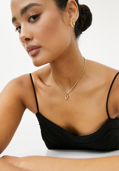 Zoe on Trend - Modern Design Pendant Necklace-gold