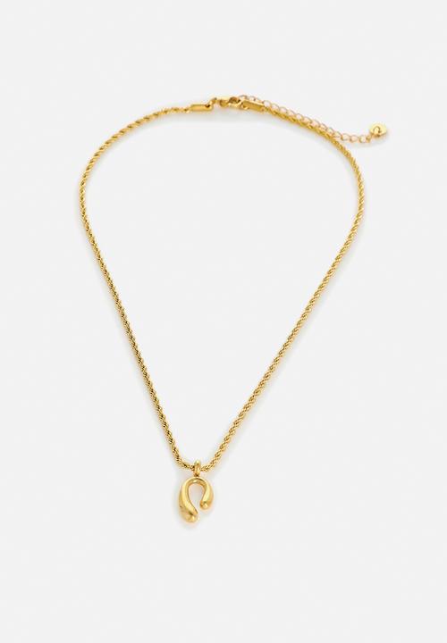 Zoe on Trend - Modern Design Pendant Necklace-gold