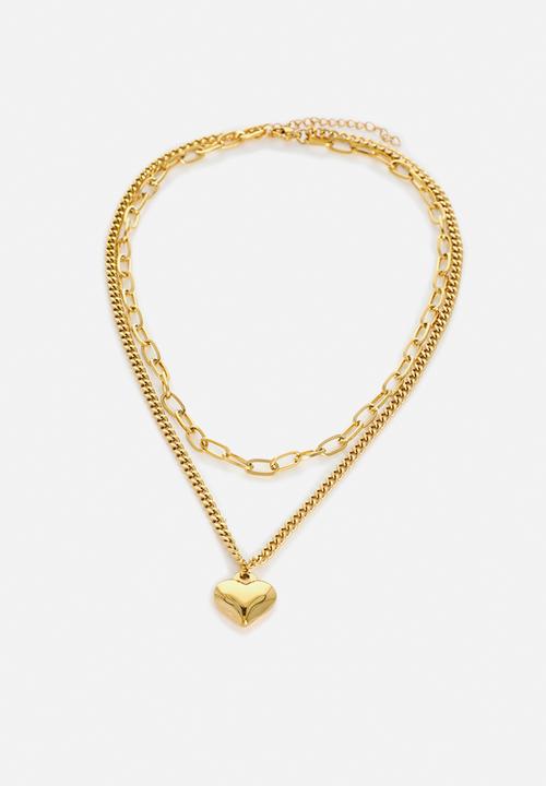 Zoe on Trend - Duet Heart Necklace - gold