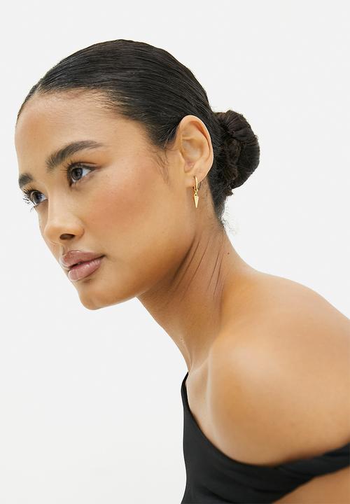 Zoe on Trend - Trendy Designer Hoop and Symbol Earrings-gold