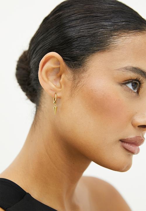 Zoe on Trend - Trendy Designer Hoop and Symbol Earrings-gold