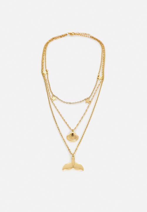 Zoe on Trend - Triple Oceana Layered Necklace-gold