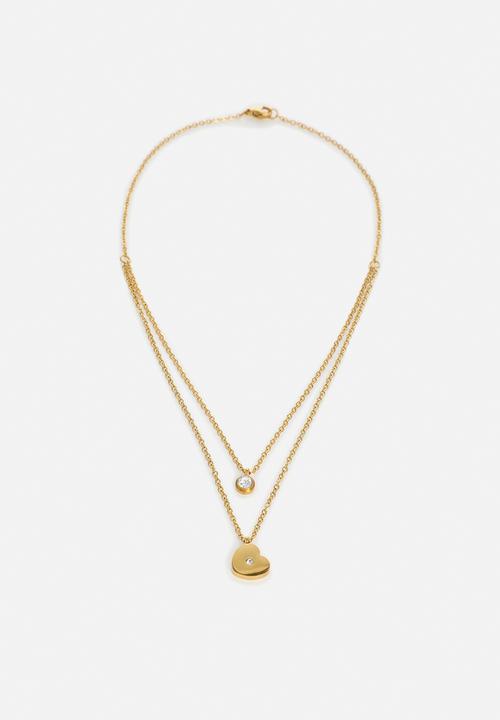 Zoe on Trend - Heart Duet Necklace - gold & silver