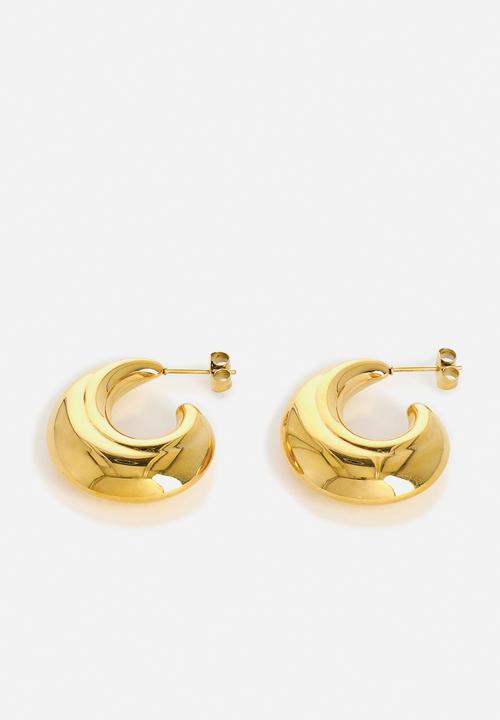 Zoe on Trend - Sleek Lined Designer Earrings - gold