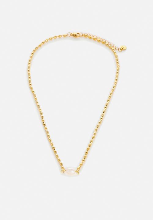 Zoe on Trend - Pretty Pearl Necklace - gold
