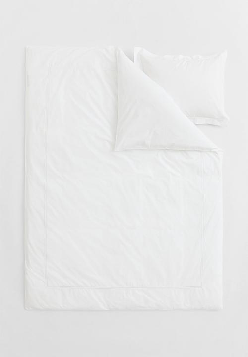 H&M - Cotton percale single duvet cover set - white