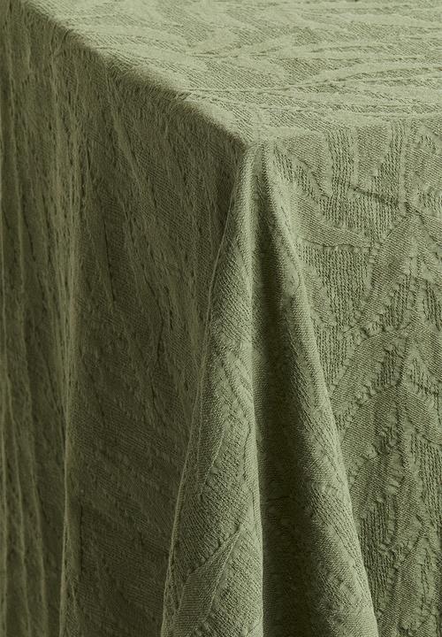 H&M - Jacquard-weave cotton tablecloth - dusty khaki green