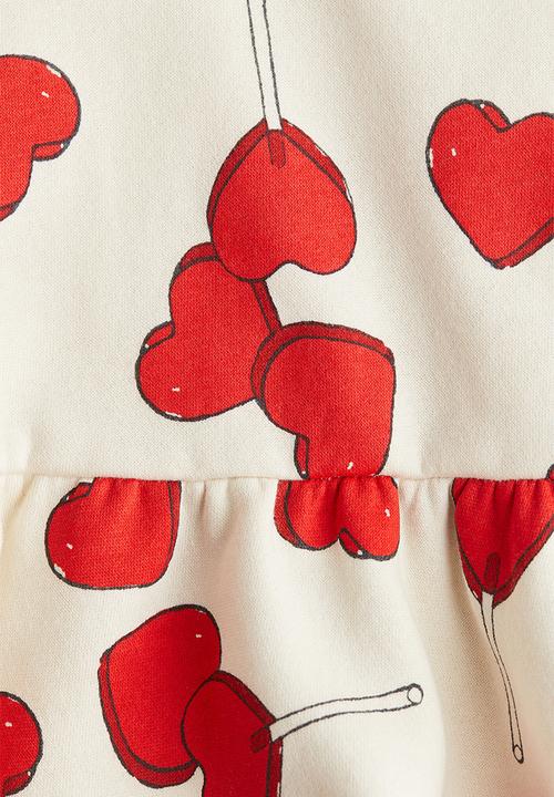H&M - Peplum sweatshirt - cream hearts
