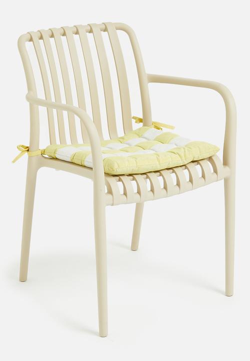 H&S - Chair pad 40 x40cm - Yellow/White