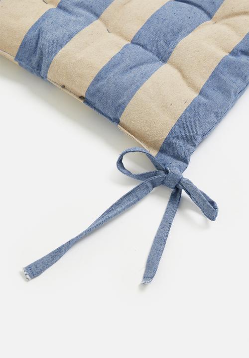 H&S - Chair pad  40X40cm  - Blue/Beige