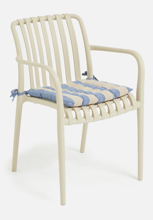 H&S - Chair pad  40X40cm  - Blue/Beige