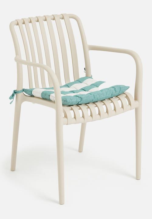 H&S - Chair pad 40cm x 40cm - White/Green