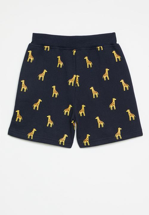 Pop Candy - Drawstring shorts - navy/giraffe aop
