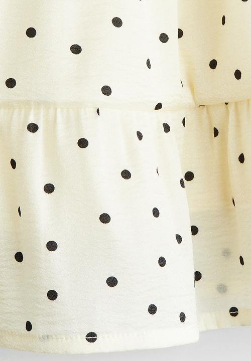 H&M - Tiered skirt - light yellow spotted