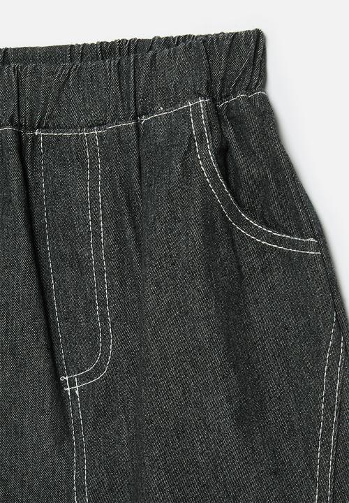 Pop Candy - Denim Shorts - charcoal black
