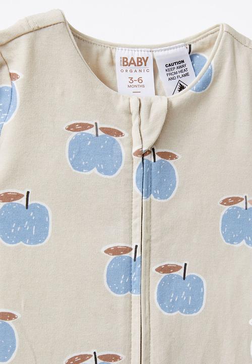 Cotton On - The short sleeve zip romper - rainy day/apple a day