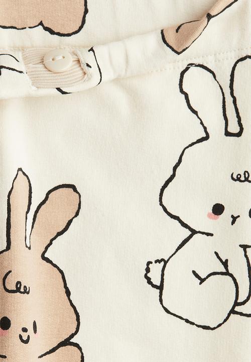 H&M - Leggings - cream teddy bears
