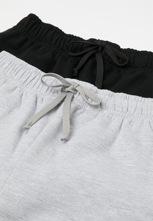Pop Candy - 2 Pack sweatshorts - black & grey