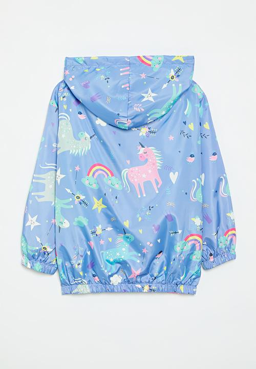 Pop Candy - Printed hooded windbreaker - blue