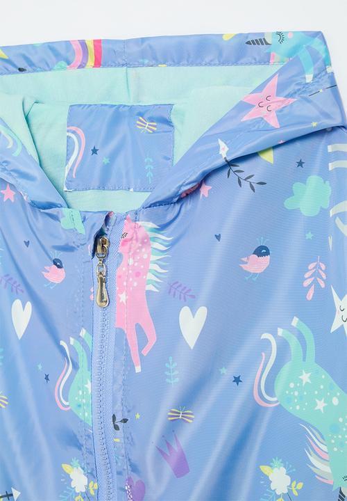 Pop Candy - Printed hooded windbreaker - blue
