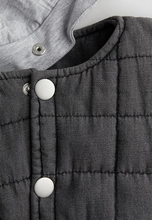 H&M - Quilted denim jacket - dark grey