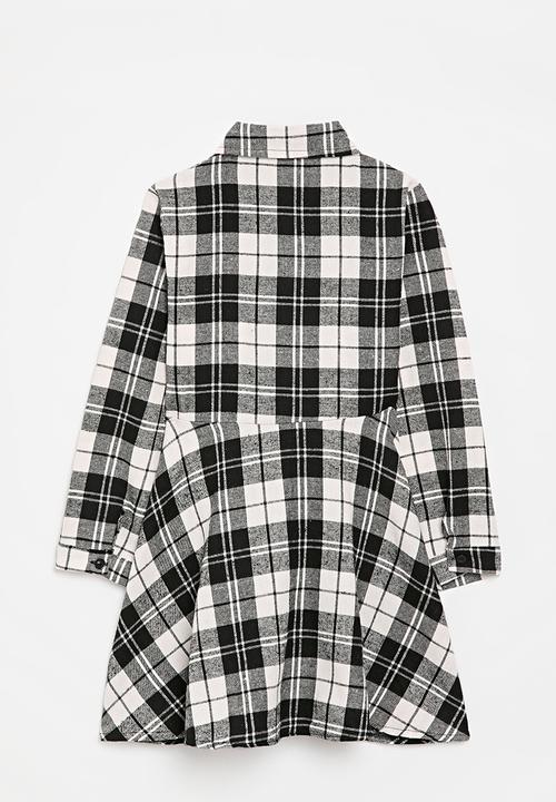 Pop Candy - Check dress-black & white