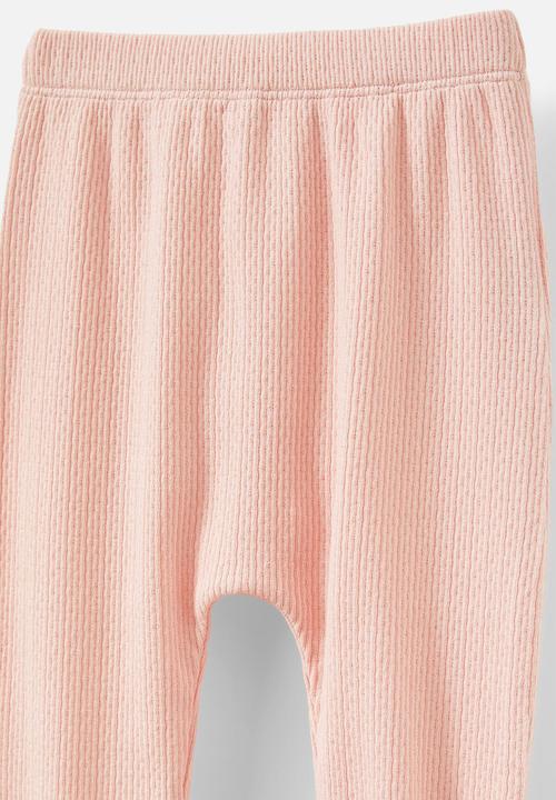 Cotton On - Organic pointelle footed legging - soft musk