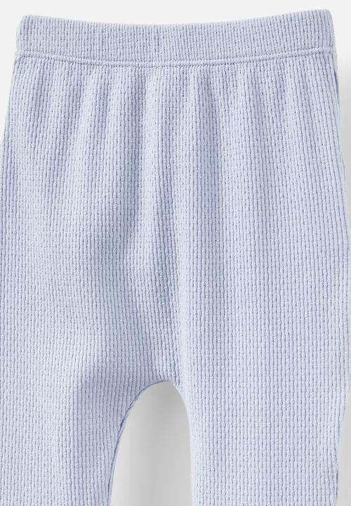 Cotton On - Organic pointelle footed legging - periwinkle