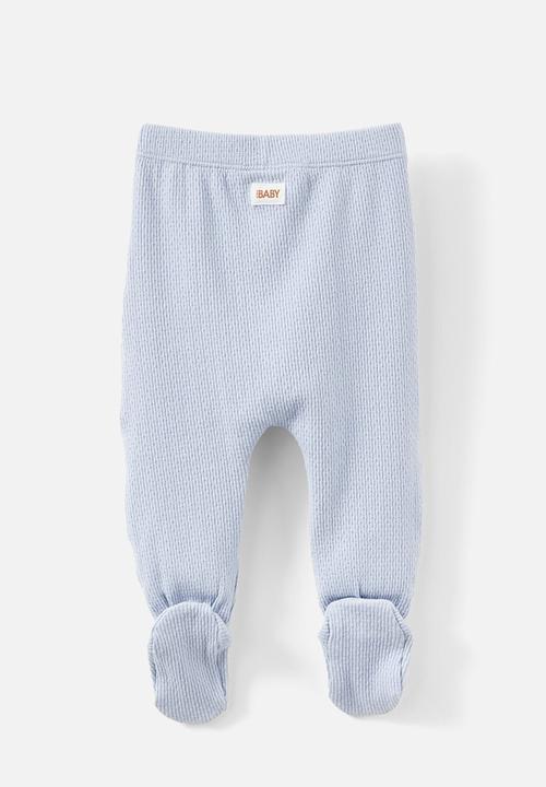 Cotton On - Organic pointelle footed legging - periwinkle