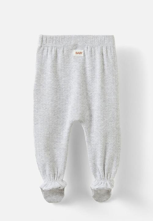 Cotton On - Organic pointelle footed legging - cloud marle