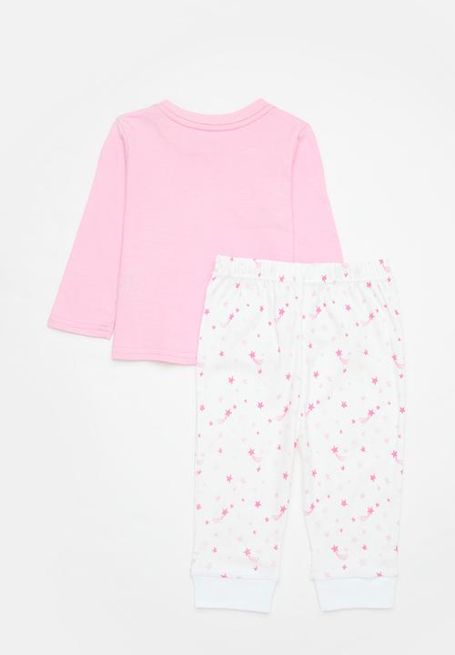 Pop Candy - Shooting star printed tee & bottoms - pink/white