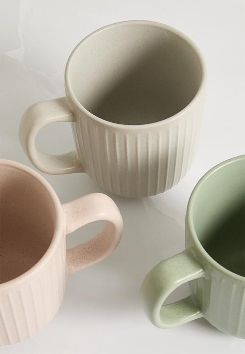 Excellent Houseware - Mug stoneware 360ml 3ass clrs set of 3 - multi