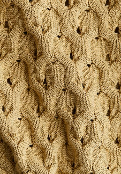 H&M - Hole-knit jumper - dusty yellow