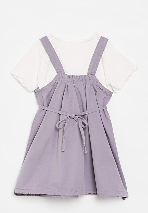 Pop Candy - Dress & tee set - lilac & white