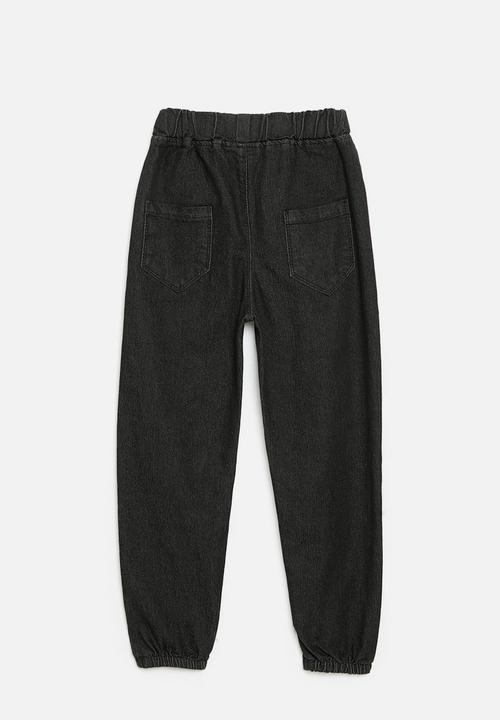 Pop Candy - Denim jogger jeans- black
