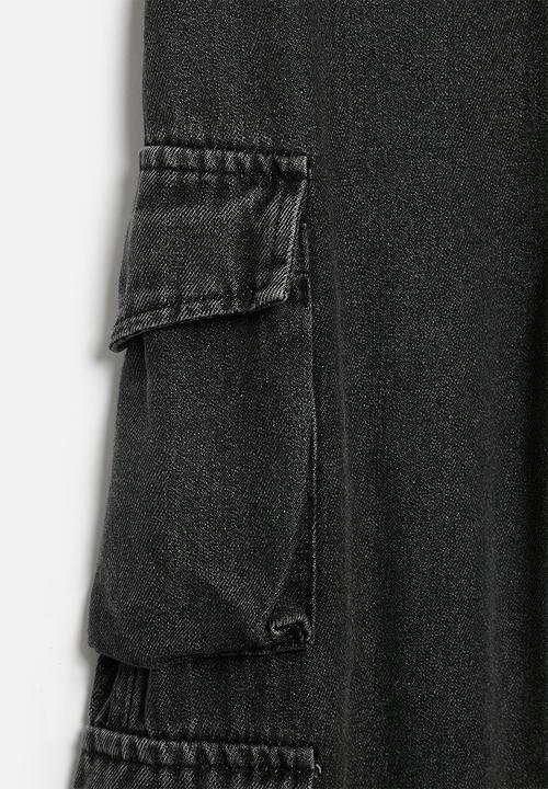 Pop Candy - Denim cargo jean - black