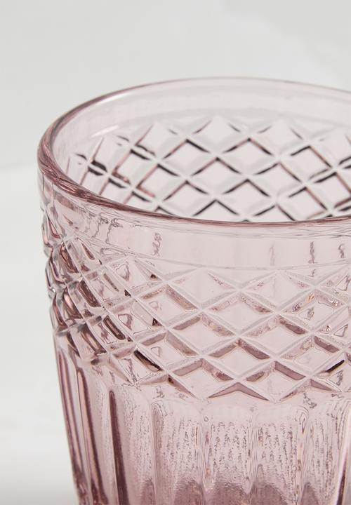 Excellent Houseware - Drinking glass blush set of 6 - grey