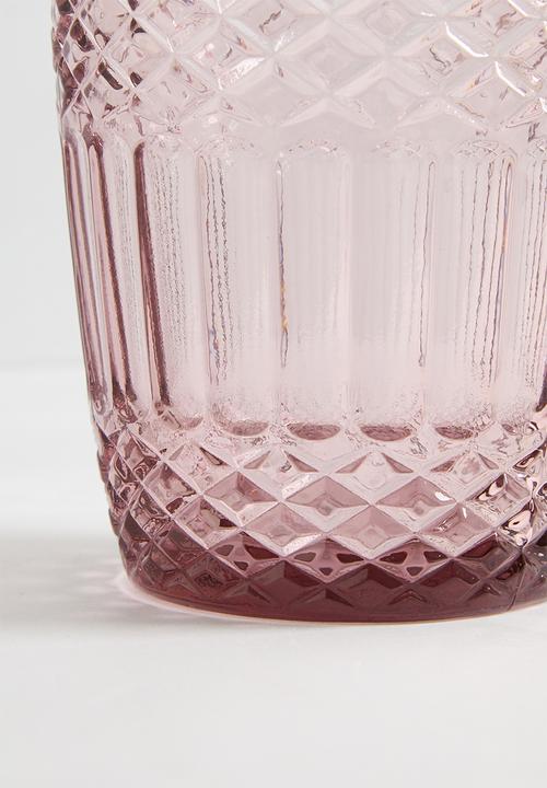 Excellent Houseware - Drinking glass blush set of 6 - grey