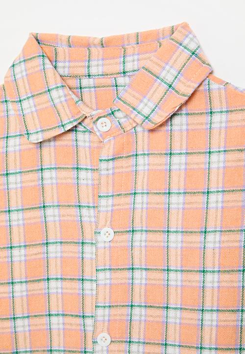 Pop Candy - Check shirt -orange 