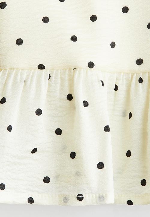 H&M - Peplum blouse - light yellow spotted